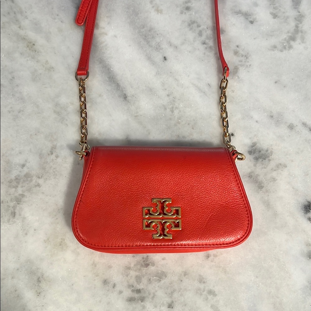 Tory Burch Red Gold Crossbody Bag
